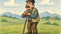 Banc: Un drumeț vede un cioban singur