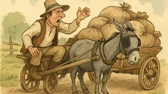 Banc: Un țăran strigă la măgar