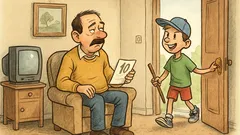 Banc: Băiatul cere voie după un zece