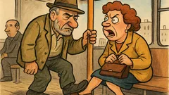 Banc: În tramvai, Badea Gheorghe calcă o doamnă