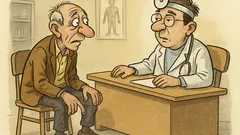 Banc: Un bărbat la doctor: mă doare