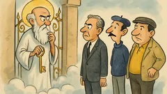 Banc: E sfârșitul lumii, Sfântul Petru întreabă