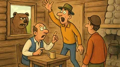 Banc: Într-o cabană intră unul și strigă…