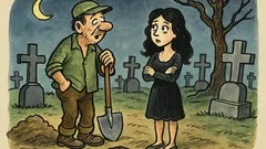 Banc: Un gropar agață o tipă în cimitir