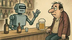 Banc: Intră un tip într-un bar automatizat