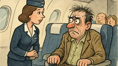 Banc: Stewardesa întreabă—ai mai zburat vreodată?