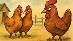 Banc: Două găini, o gelozie uriașă