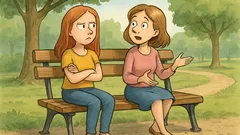 Banc: Două fete pe bancă, în parc…