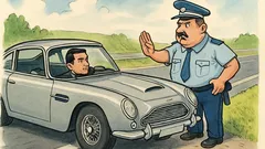 Banc: James Bond, oprit pe autostradă