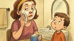 Banc: Un copil o vede pe mama