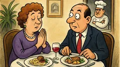 Banc: Soțul și soția la restaurant de lux