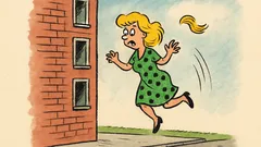 Banc: O blondă cade de la etajul zece