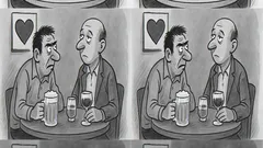 Banc: Doi prieteni stau la o bere