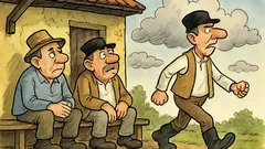 Banc: Trei ardeleni stau pe prispă...