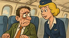 Banc: Stewardesa vede pasagerul neliniștit...