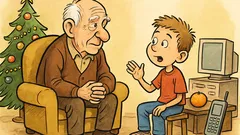 Banc: Bunicul își întreabă nepotul de Crăciun