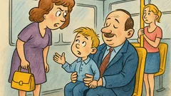 Banc: Un copil îi spune mamei în autobuz...