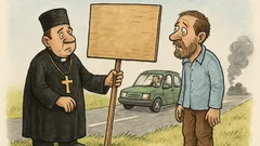 Banc: Un preot și un dascăl, la șosea