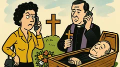 Banc: „Unde ești?” „La o înmormântare...”