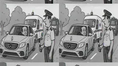 Banc: Un oligarh rus, cu Mercedes, oprit