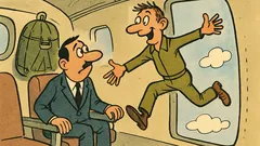 Banc: Ca să sari din avion...