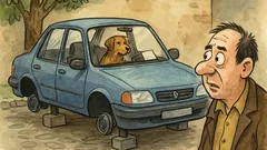 Banc: Își lasă câinele în mașină