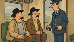 Banc: Doi ardeleni se urcă-ntr-un tren