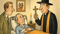 Banc: Pe patul de moarte, bolnavul...