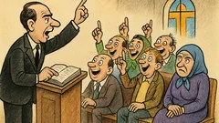 Banc: Un predicator întreabă cine vrea în cer?