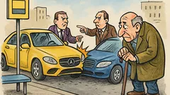 Banc: Fiul procurorului lovește Mercedesul parlamentarului