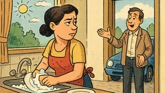 Banc: Iubito, ce vreme frumoasă e afară!