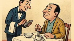 Banc: Un tip la restaurant cere cafea