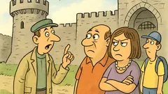 Banc: Un grup de turiști la cetatea vrăjitoarei