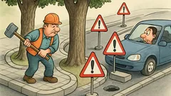 Banc: Dorel asfaltează, copacii rămân în drum