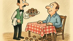 Banc: Chelnerul către client: ciupercuțe?