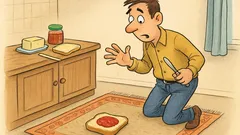 Banc: Un individ unge pâinea cu unt