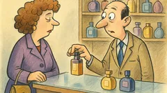 Banc: Într-o parfumerie, o doamnă cere un parfum