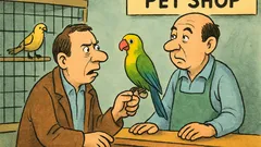 Banc: Un tip returnează un papagal