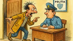 Banc: Un tip agitat dă buzna la poliție