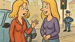 Banc: Două șoferițe blonde stau de vorbă