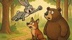 Banc: Prin pădure, iepurașul zbura jos