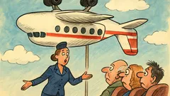 Banc: Un avion zboară cu picioarele-n sus