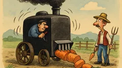 Banc: Ce-i mare, negru și taie morcovii?