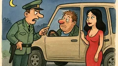 Banc: Un polițist oprește un jeep...