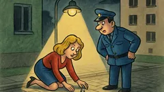 Banc: O blondă caută inelul la lumină