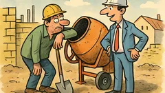 Banc: Pe-un șantier din România…