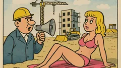 Banc: Anunț la megafon pe plajă...