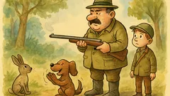 Banc: Ionel merge cu tata la vânătoare…