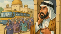 Banc: Oprește un autocar la palatul șeicului