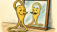 Banc: Un șnur se uită în oglindă…